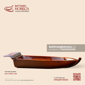 Khay thuyền sushi 62 x 23cm - Nâu Trầm