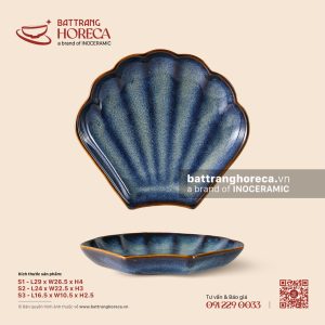 Khay vỏ sò - Lam Vân - Bát Tràng Horeca Khay vỏ sò - Lam Vân