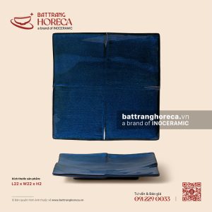 Khay vuông bốn mảnh 22cm - Lam Dạ