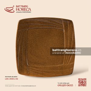 Khay vuông lụa 20cm – Ô Thổ