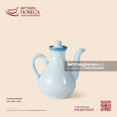 Lọ (bình) mắm, tương 9 x 5cm – Biển Xanh – Men hoả biến
