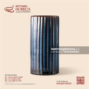 Lọ hoa dẹp kẻ sọc 5 x 8.5cm - Lam Vân