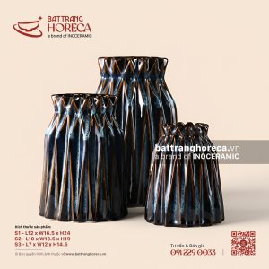 Lọ hoa nếp gấp origami - Lam Vân