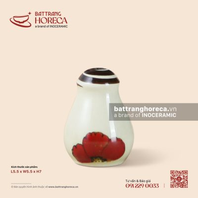 Lọ tiêu 5.5 x 5.5cm – Yên Hồng – Men ngà