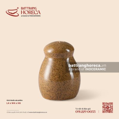 Lọ tiêu, muối 4cm – Ô Thổ – Men tấm