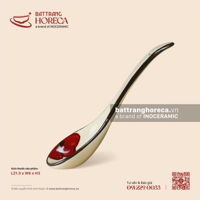 Muôi canh 21.5 x 6cm – Yên Hồng – Men ngà