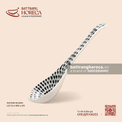 Muôi canh 21.5 x 6cm – Loang – Men ngà