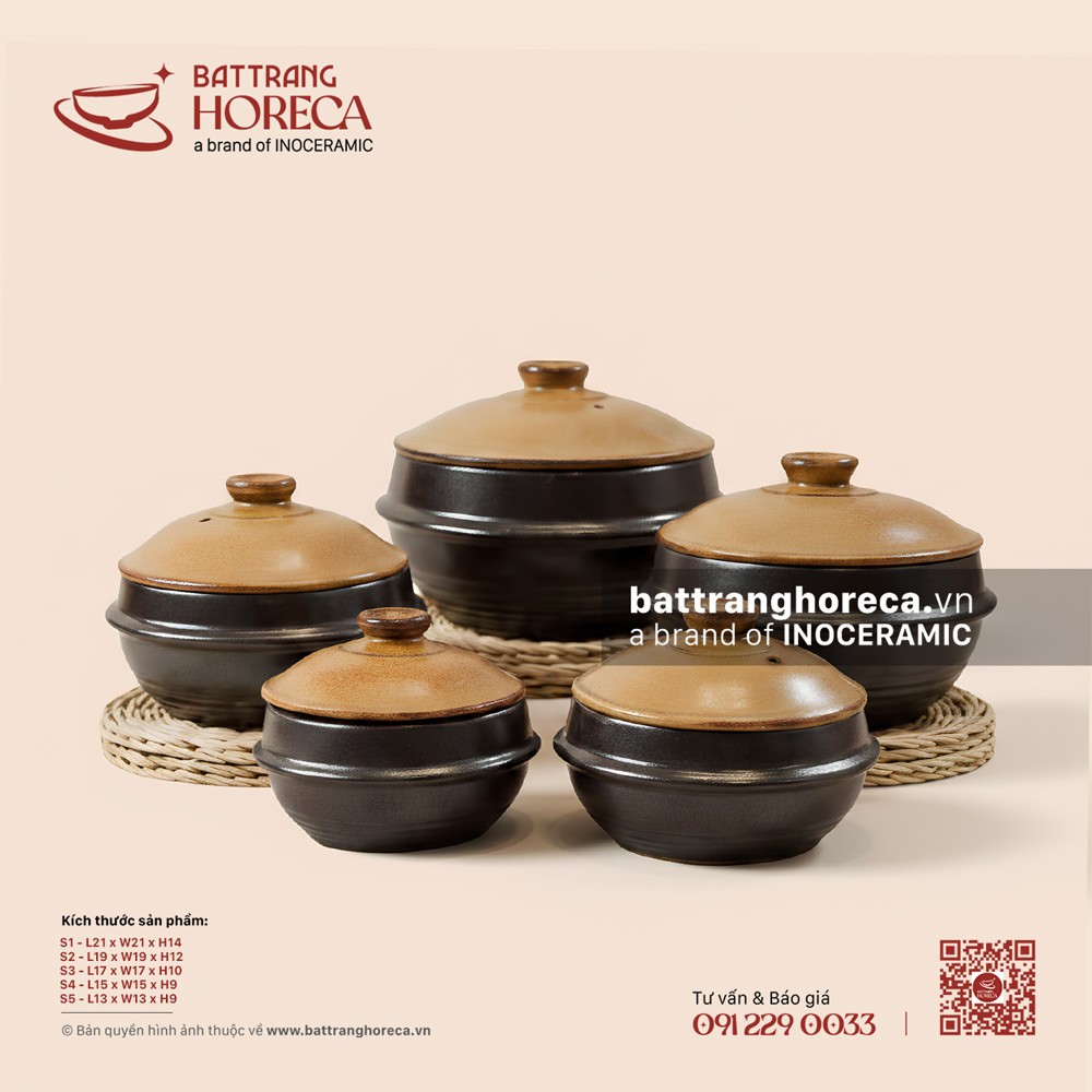 Nồi kho cá (nấu cơm) - Ô Thổ - Bát Tràng Horeca Nồi kho cá (nấu cơm) - Ô Thổ