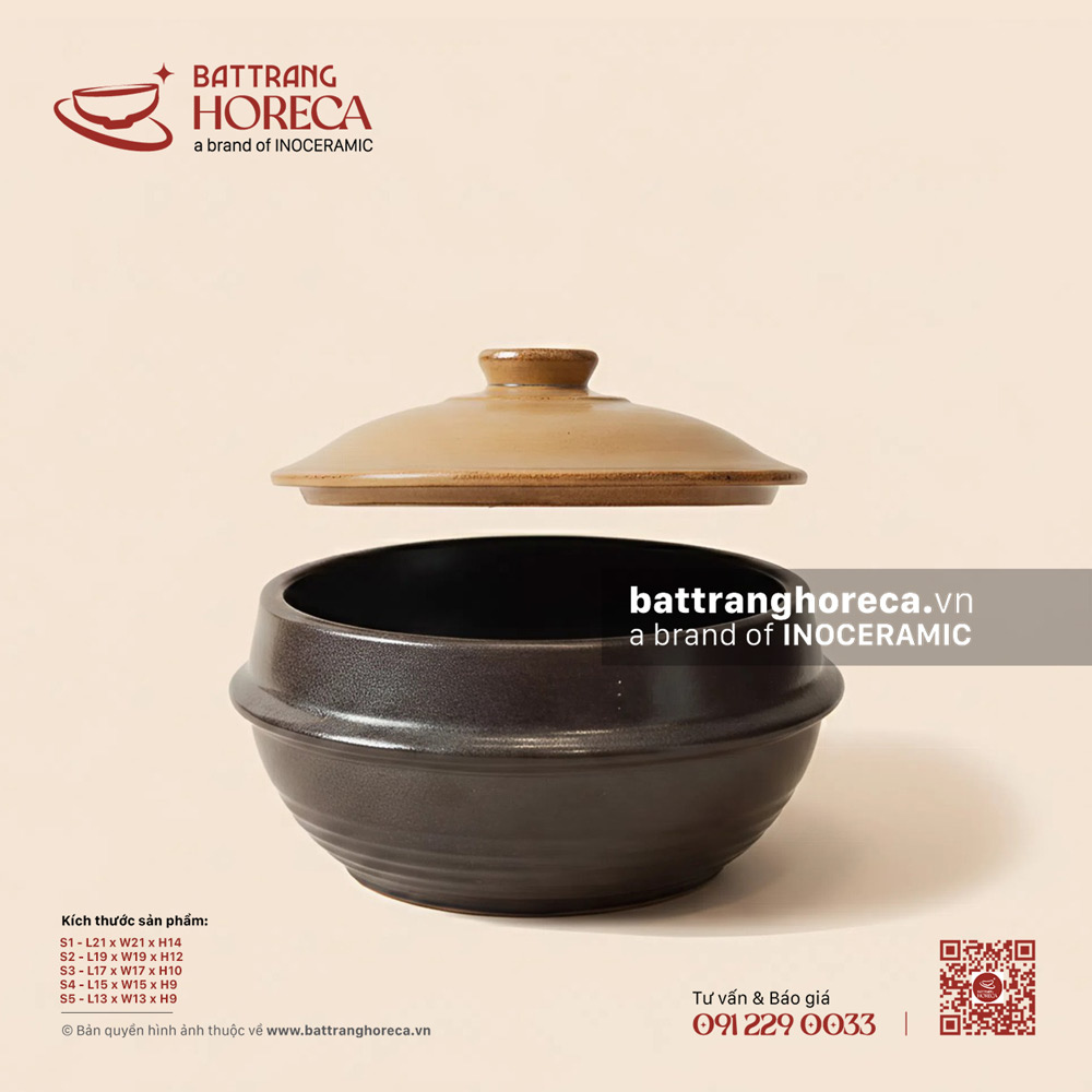 Nồi kho cá (nấu cơm) - Ô Thổ - Bát Tràng Horeca Nồi kho cá (nấu cơm) - Ô Thổ