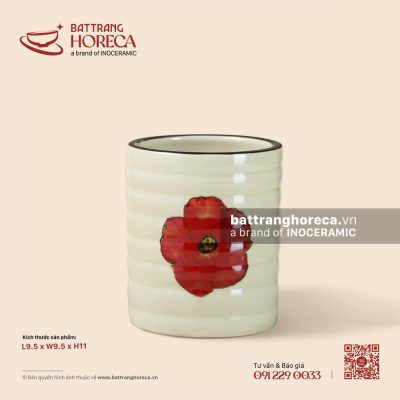 Ống đũa đơn 9.5 x 9.5cm – Yên Hồng – Men ngà