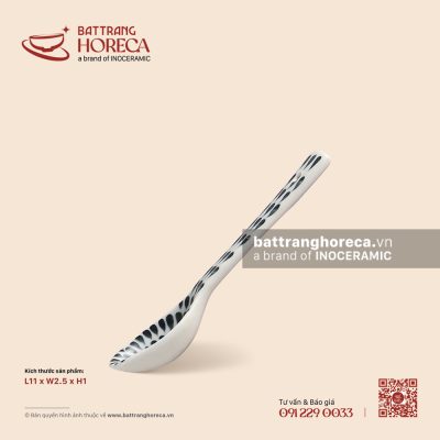 Thìa cà phê / gia vị 11 x 2.5cm – Loang – Men ngà