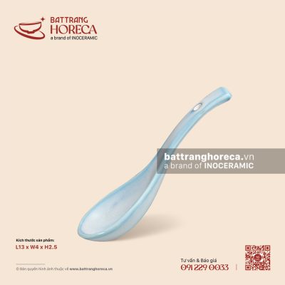 Thìa cơm 13 x 4cm – Biển Xanh – Men hoả biến