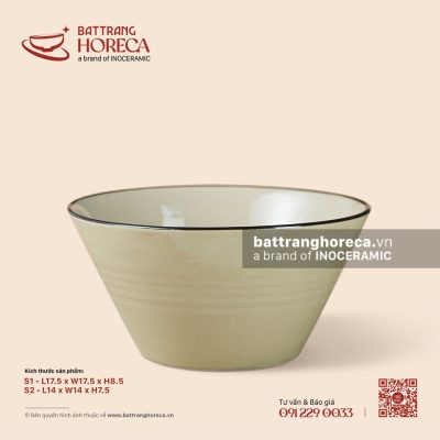 Tô (bát) cắt cao – Yên Hồng – Men ngà