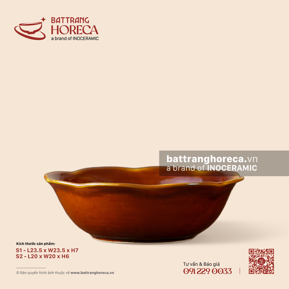 Tô hoa - Nâu Trầm - Bát Tràng Horeca Tô hoa - Nâu Trầm