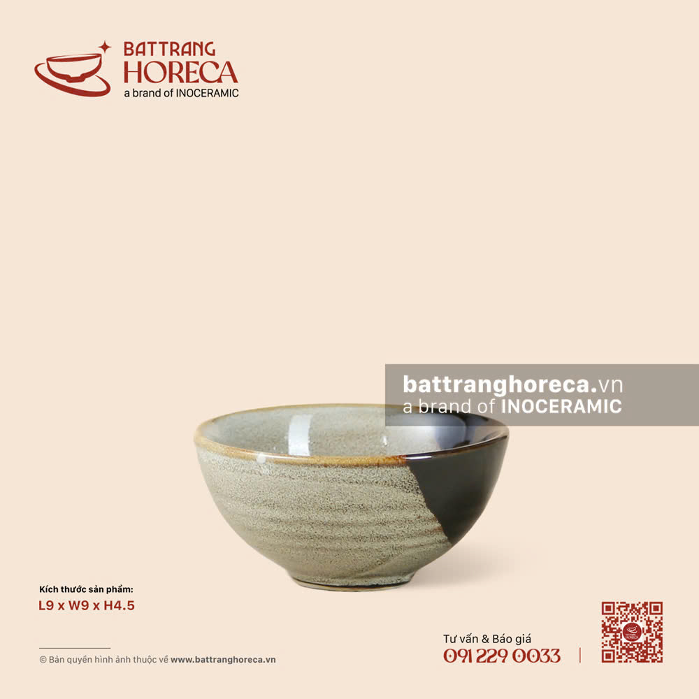Bát (chén) mắm tròn 9cm- Hạ Liên - Bát Tràng Horeca Bát (chén) mắm tròn 9cm- Hạ Liên