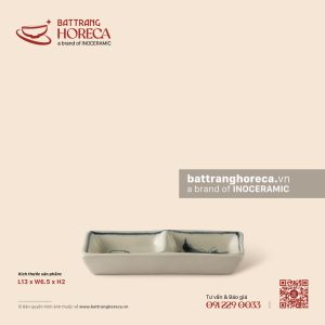 Bát (đĩa) gia vị chữ nhật 2 ngăn 13 x 6.5cm - Khoai Chuồn
