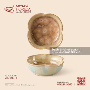 Bát (đĩa) gia vị hoa nhỏ 13cm - Kết Tinh Nâu