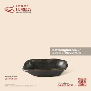 Bát (đĩa) gia vị muối chữ nhật méo 9 x 5.5cm - Yên