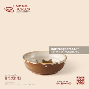 Bát (đĩa) gia vị muối tròn - Hồng Vân