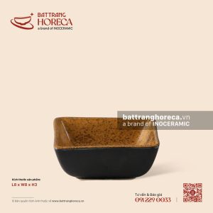 Bát (đĩa) gia vị muối vuông 8cm - Ô Thổ