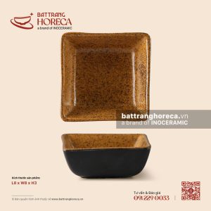 Bát (đĩa) gia vị muối vuông 8cm - Ô Thổ