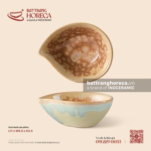 Bát (đĩa) gia vị quả đào 11 x 9.5cm - Kết Tinh Nâu