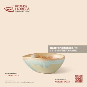 Bát (đĩa) gia vị quả đào 11 x 9.5cm - Kết Tinh Nâu