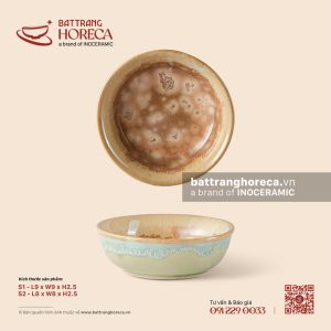 Bát (đĩa) gia vị tròn - Kết Tinh Nâu