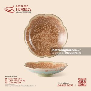 Bát salad hoa chân cao - Kết Tinh Nâu