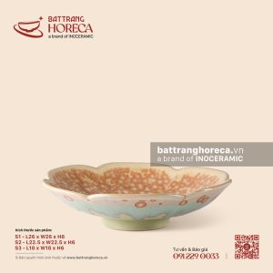 Bát salad hoa chân cao - Kết Tinh Nâu