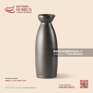 Bình (nậm) rượu sake kẻ miệng 380ml 4.5 x 6cm