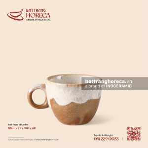 Cốc espresso quai tròn 80ml 8 x 6cm - Hồng Vân