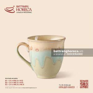 Cốc loe chân nhỏ có quai - Kết Tinh Nâu