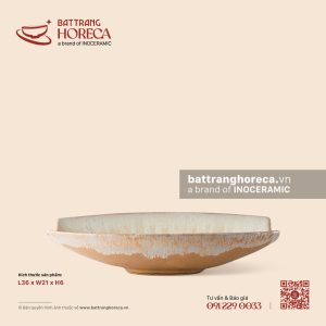 Đĩa bầu dục (oval) thuyền đại 36 x 21cm - Hồng Vân