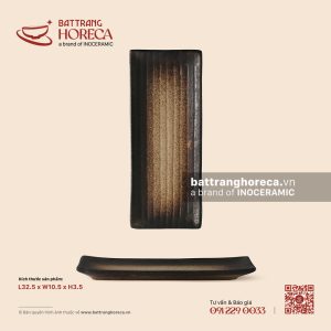 Đĩa chữ nhật dài 32.5 x 10.5cm - Huyền Thổ