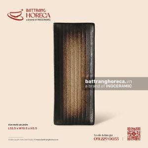Đĩa chữ nhật dài 32.5 x 10.5cm - Huyền Thổ