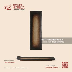 Đĩa chữ nhật dài 39 x 12cm - Huyền Thổ
