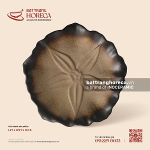 Đĩa hoa 5 cánh 21cm - Huyền Thổ