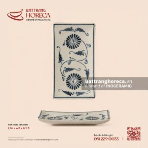 Đĩa kê khăn 14 x 8cm - Cúc Lam