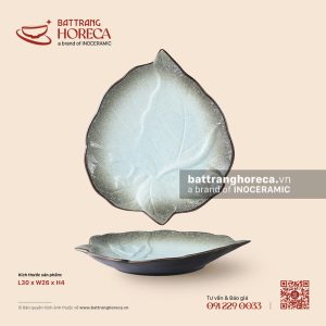 Đĩa lá ổi 30 x 26cm - Băng Dạ - Bát Tràng Horeca Đĩa lá ổi 30 x 26cm - Băng Dạ
