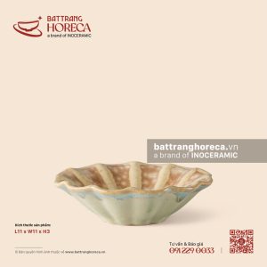 Đĩa lót tách hoa bẻ gân múi 11cm - Kết Tinh Nâu
