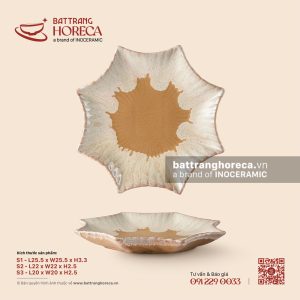Đĩa sao - Hồng Vân - Bát Tràng Horeca Đĩa sao - Hồng Vân