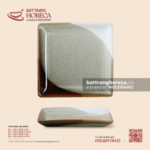 Đĩa vuông – Địa Nhã – Men hoả biến