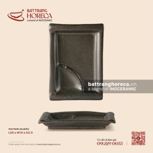 Khay chữ nhật kèm ngăn sốt 20 x 14cm - Yên