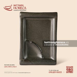 Khay chữ nhật kèm ngăn sốt 20 x 14cm - Yên