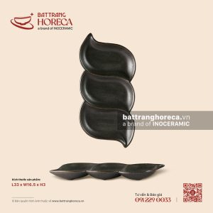 Khay vỏ đậu 3 ngăn 33 x 16.5cm - Yên