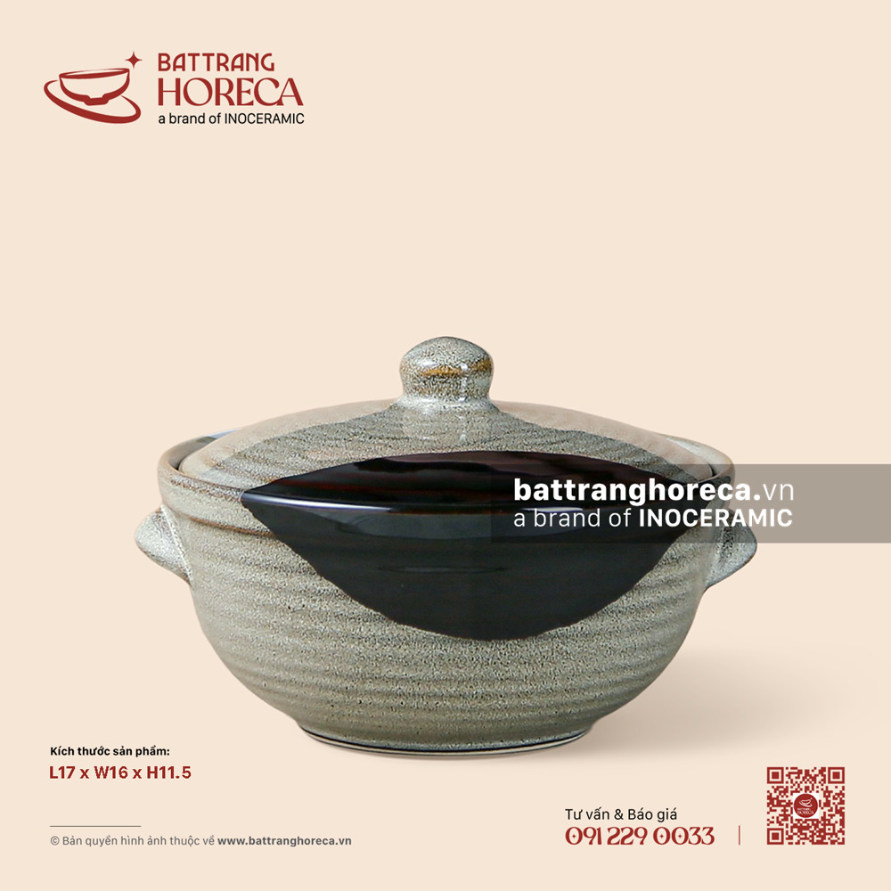 Âu (thố) cơm 17 x 16cm - Địa Nhã - Bát Tràng Horeca Âu (thố) cơm 17 x 16cm - Địa Nhã