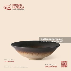 Tô (bát) loe chân nhỏ 23cm - Huyền Thổ