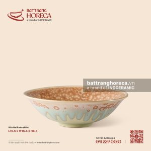 Tô (bát) loe chân nhỏ 23cm - Kết Tinh Nâu