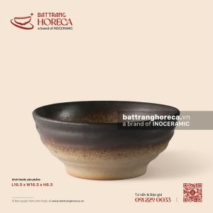 Tô (bát) nông vuốt 16.5cm - Huyền Thổ